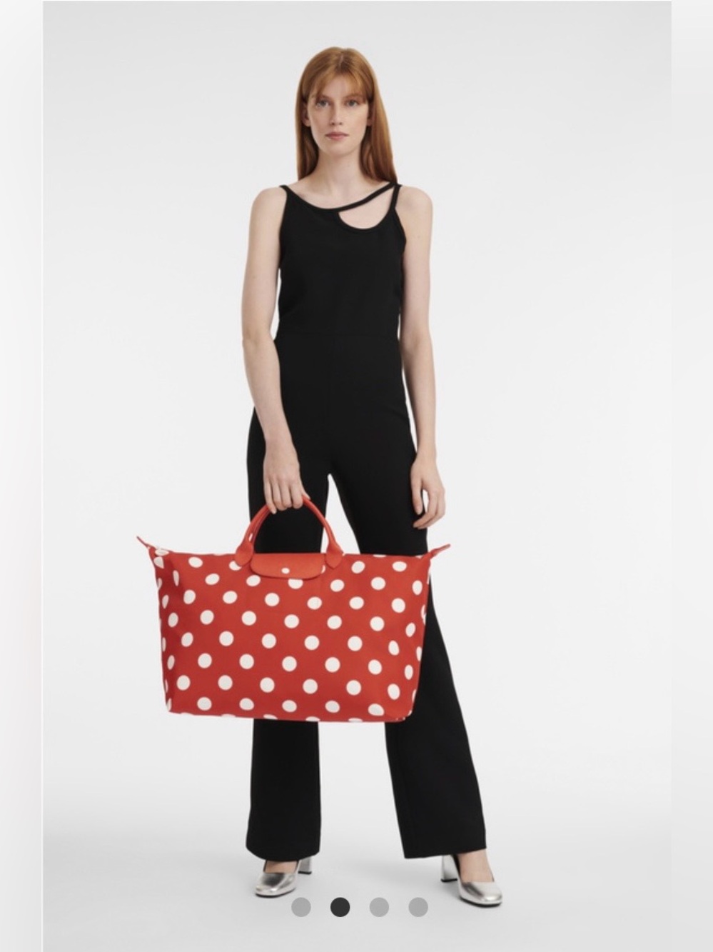 Longchamp Le Pliage Polka-dot travel Bag In Orange - Picture 8 of 8